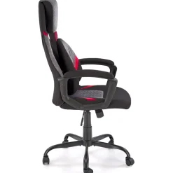 Sedia da gaming ergonomica con supporto lombare in tessuto grigio nero rosso Buzz