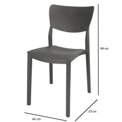 Sedia da giardino esterno bar dehors impilabile polipropilene grigio Tania