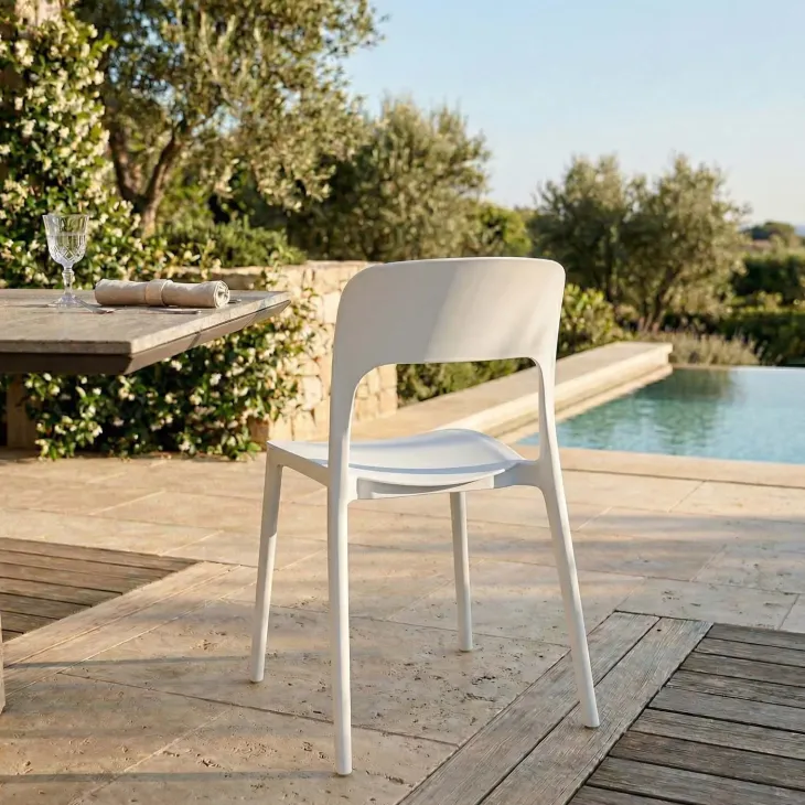 Sedia da giardino esterno bar dehors impilabile polipropilene bianca Halyard