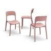 Sedia da giardino esterno bar dehors impilabile polipropilene rosa Halyard-C