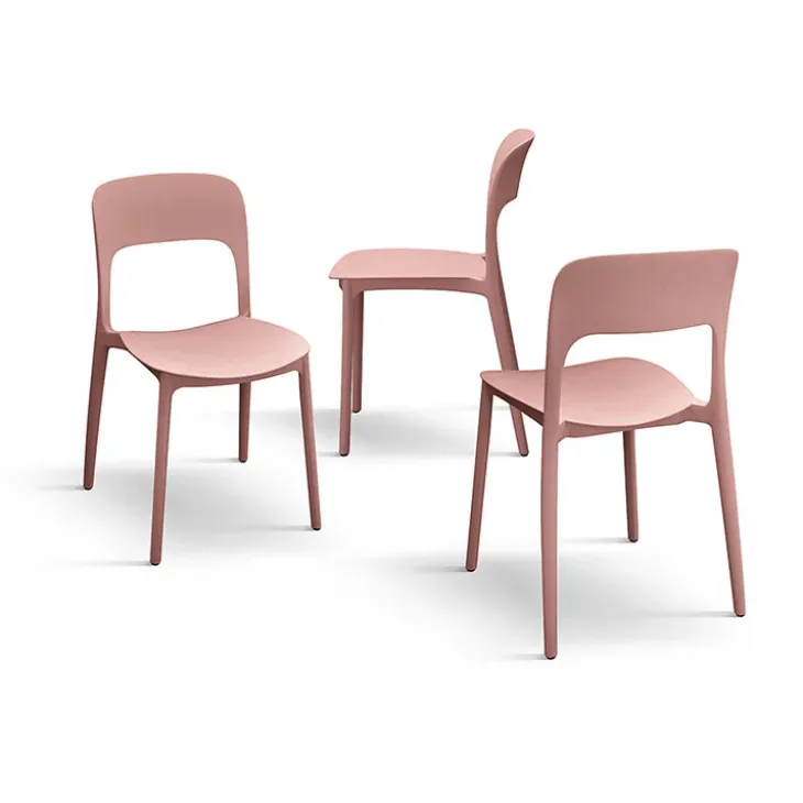 Sedia da giardino esterno bar dehors impilabile polipropilene rosa Halyard-C