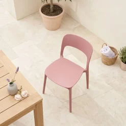 Sedia da giardino esterno bar dehors impilabile polipropilene rosa Halyard-C