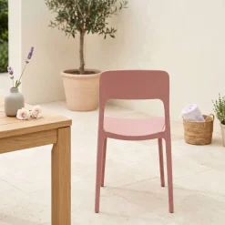 Sedia da giardino esterno bar dehors impilabile polipropilene rosa Halyard-C