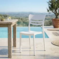 Sedia da giardino esterno bar dehors impilabile polipropilene bianco Greta