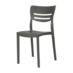 Sedia da giardino esterno bar dehors impilabile polipropilene grigio antracite Greta