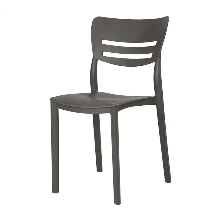 Sedia da giardino esterno bar dehors impilabile polipropilene grigio antracite Greta