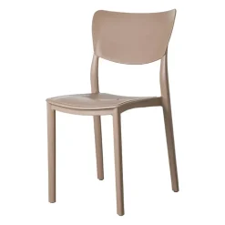 Sedia da giardino esterno bar dehors impilabile polipropilene beige tortora Tania