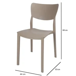 Sedia da giardino esterno bar dehors impilabile polipropilene beige tortora Tania