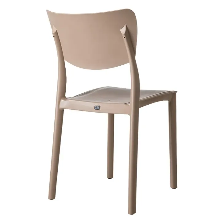 Sedia da giardino esterno bar dehors impilabile polipropilene beige tortora Tania