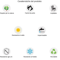 Sedia da giardino esterno bar dehors impilabile plastica tortora Aura