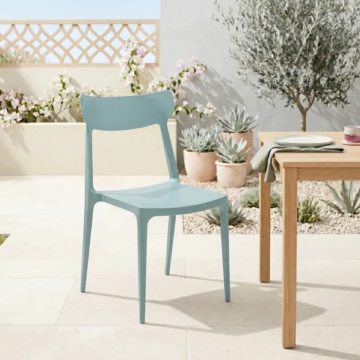 Sedia da giardino esterno bar dehors impilabile polipropilene verde chiaro Hans