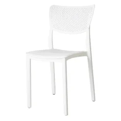 Sedia da giardino esterno bar dehors impilabile polipropilene bianco Aura