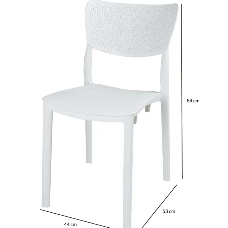 Sedia da giardino esterno bar dehors impilabile polipropilene bianco Aura