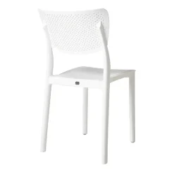 Sedia da giardino esterno bar dehors impilabile polipropilene bianco Aura