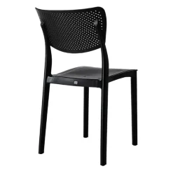 Sedia da giardino esterno bar dehors impilabile plastica nero Aura