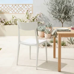 Sedia da giardino esterno bar dehors impilabile polipropilene bianco Hans