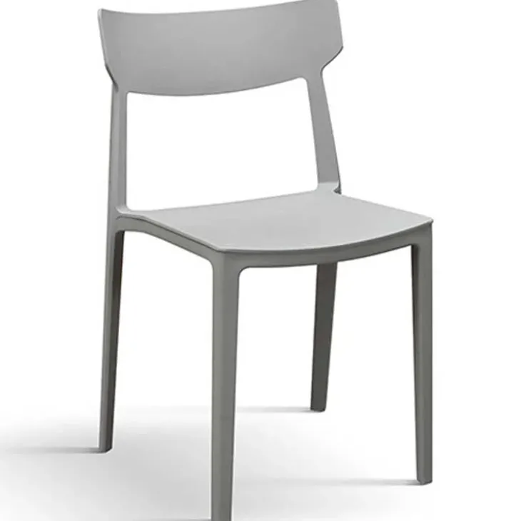 Sedia da giardino esterno bar dehors impilabile polipropilene grigio Hans
