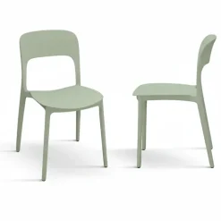 Sedia da giardino esterno bar dehors impilabile polipropilene verde salvia Halyard