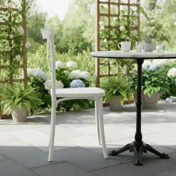 Sedia da giardino esterno impilabile moderna in polipropilene bianca Sofia