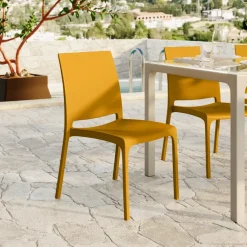 Sedia da giardino impilabile polipropilene giallo senape Tape Gihome®