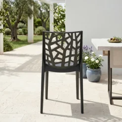 Sedia da giardino impilabile in polipropilene antracite India