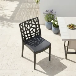 Sedia da giardino impilabile in polipropilene antracite India