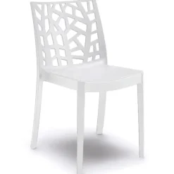 Sedia da giardino impilabile in polipropilene bianco India