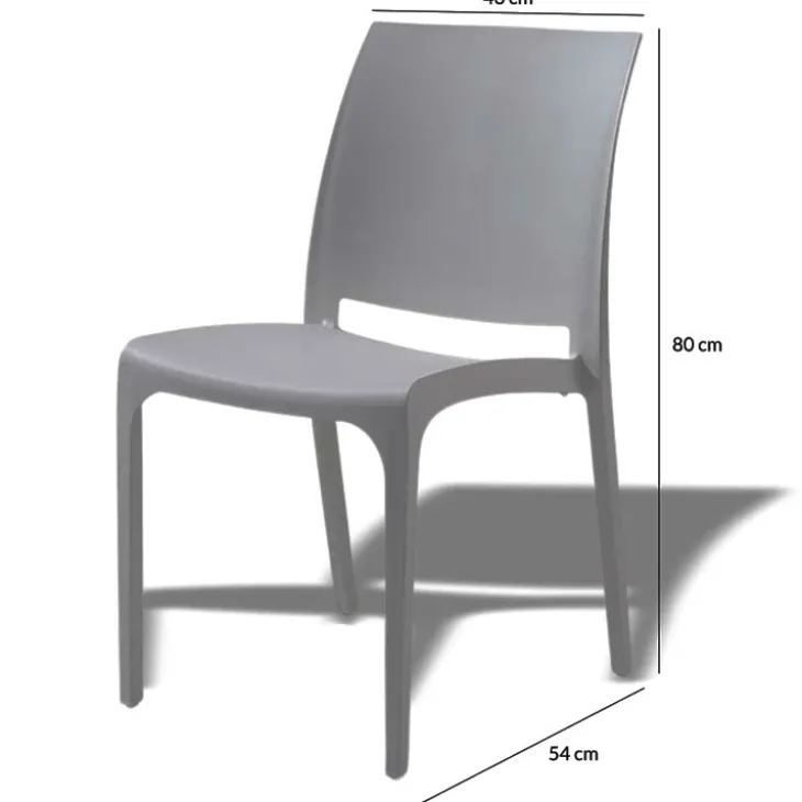 Sedia da giardino impilabile polipropilene rosso mattone Tape Gihome®
