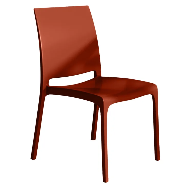 Sedia da giardino impilabile polipropilene rosso mattone Tape Gihome®