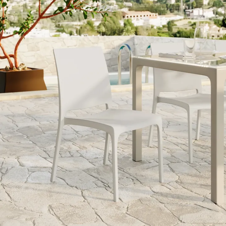 Sedia da giardino impilabile polipropilene bianca Tape Gihome®