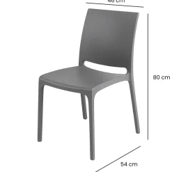 Sedia da giardino impilabile polipropilene grigio Tape Gihome®
