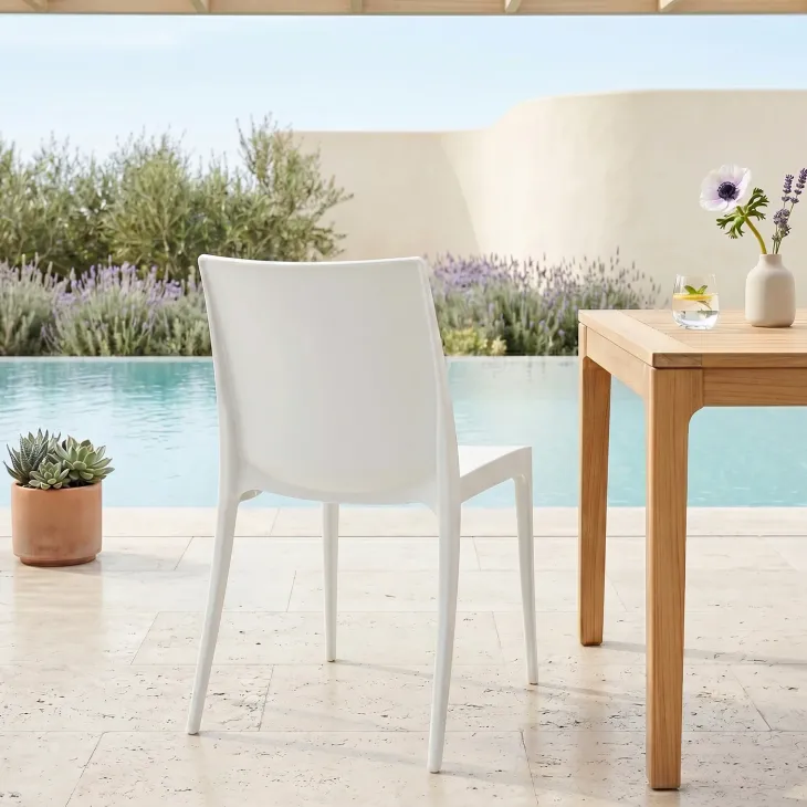 Sedia da giardino impilabile in polipropilene bianco Olbia