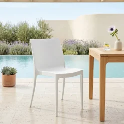 Sedia da giardino impilabile in polipropilene bianco Olbia