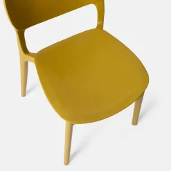 Sedia da giardino impilabile esterno in polipropilene giallo senape Pixel