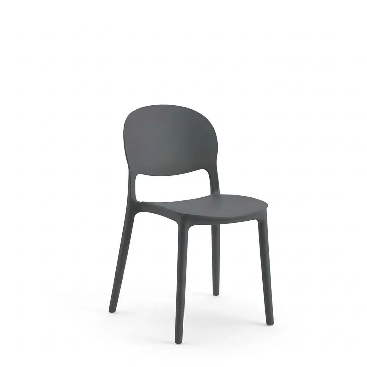 Sedia da giardino impilabile esterno in polipropilene grigio Pixel