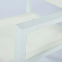 Sedia da giardino impilabile con braccioli quadrati in alluminio e textilene bianco Brezza