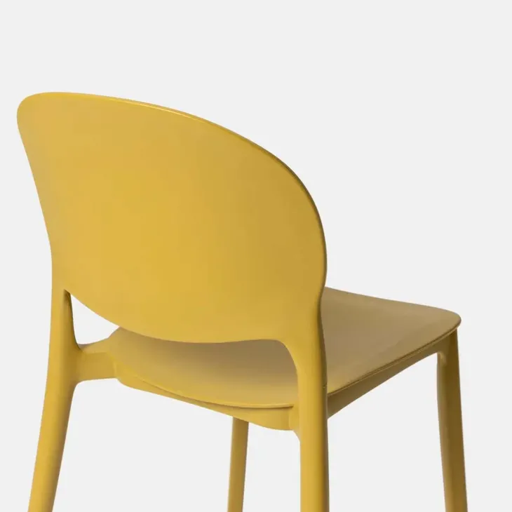 Sedia da pranzo impilabile in polipropilene giallo senape Pixel