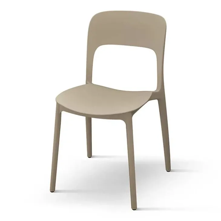 Sedia da pranzo impilabile moderna polipropilene tortora Halyard