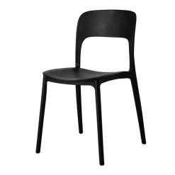 Sedia da pranzo impilabile moderna polipropilene nera Halyard