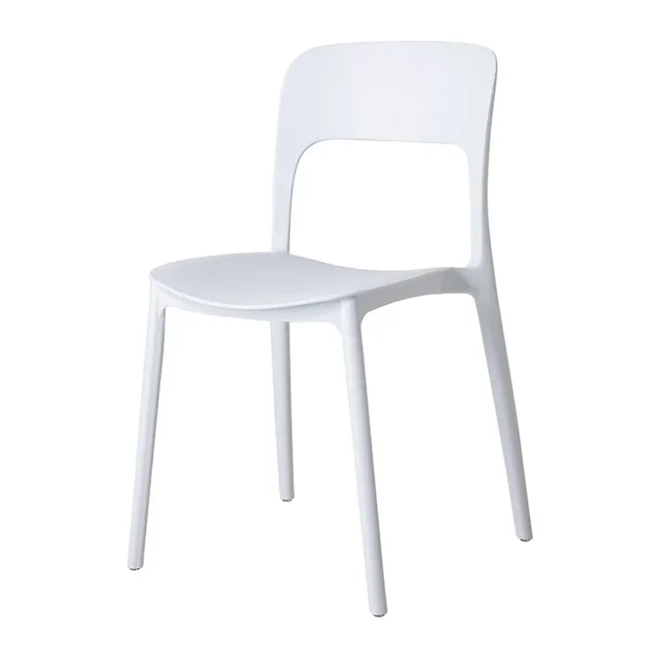 Sedia da pranzo impilabile moderna polipropilene bianca Halyard