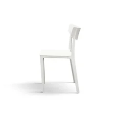 Sedia da pranzo impilabile moderna in polipropilene bianco Hans