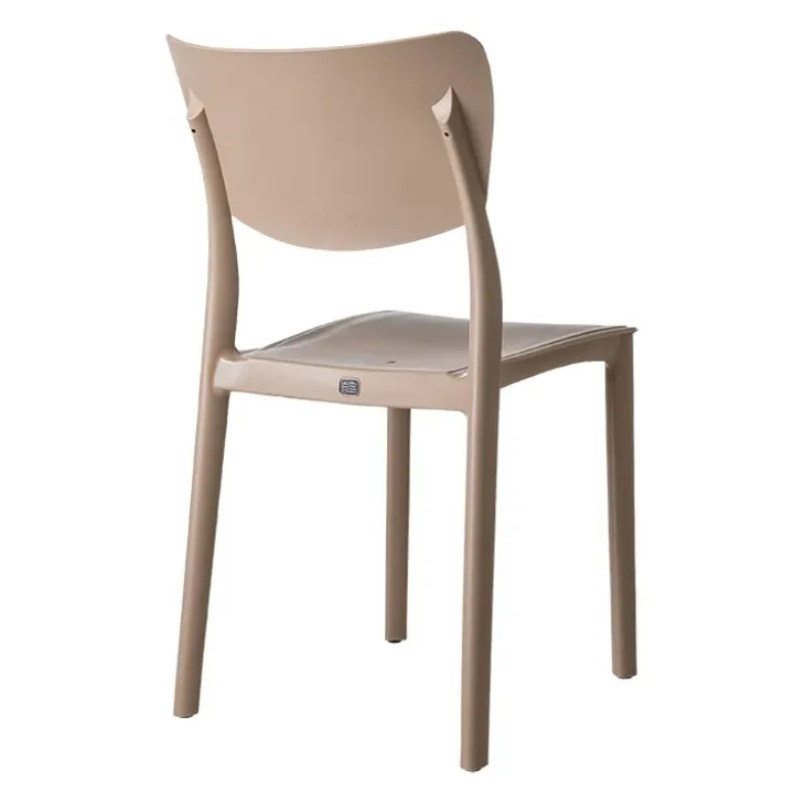Sedia da pranzo impilabile polipropilene beige tortora Tania