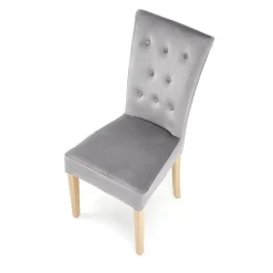 Sedia da pranzo in velluto rovere chiaro grigio chiaro Vaduz