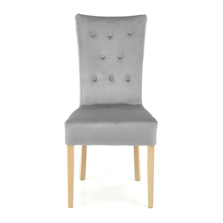 Sedia da pranzo in velluto rovere chiaro grigio chiaro Vaduz