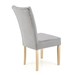 Sedia da pranzo in velluto rovere chiaro grigio chiaro Vaduz