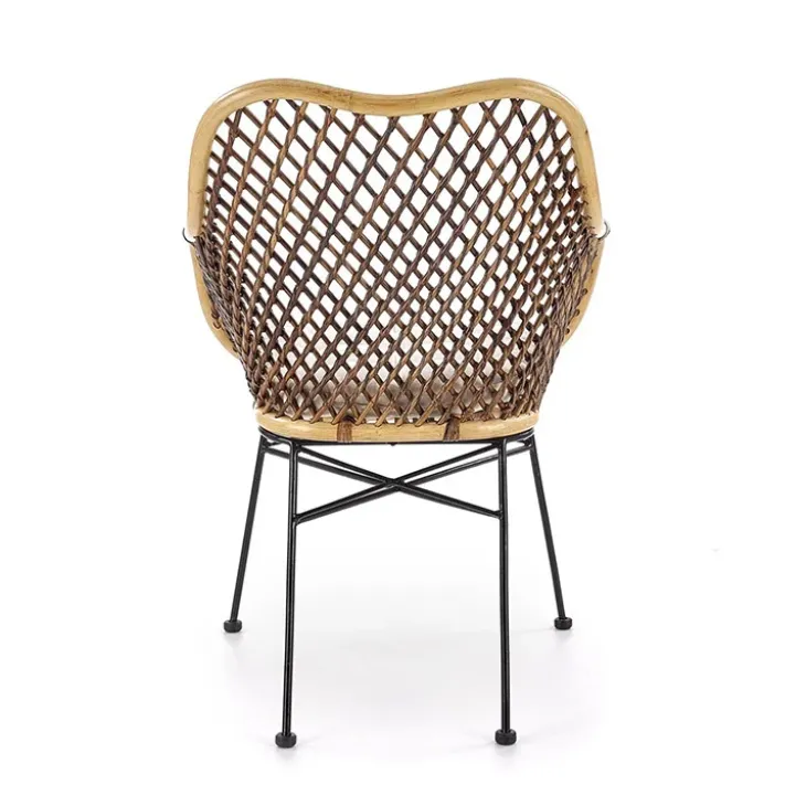 Sedia da pranzo moderna in rattan marrone Polla