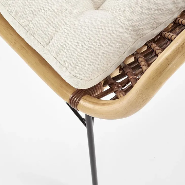 Sedia da pranzo moderna in rattan marrone Polla
