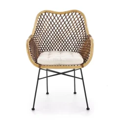Sedia da pranzo moderna in rattan marrone Polla