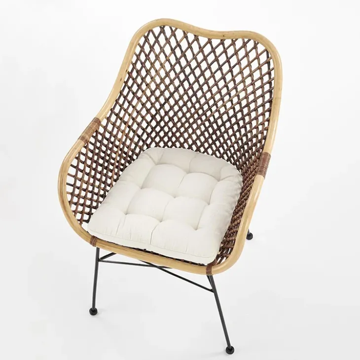 Sedia da pranzo moderna in rattan marrone Polla