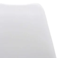 Sedia da pranzo scandinava polipropilene bianco cuscino similpelle gambe legno Riccia